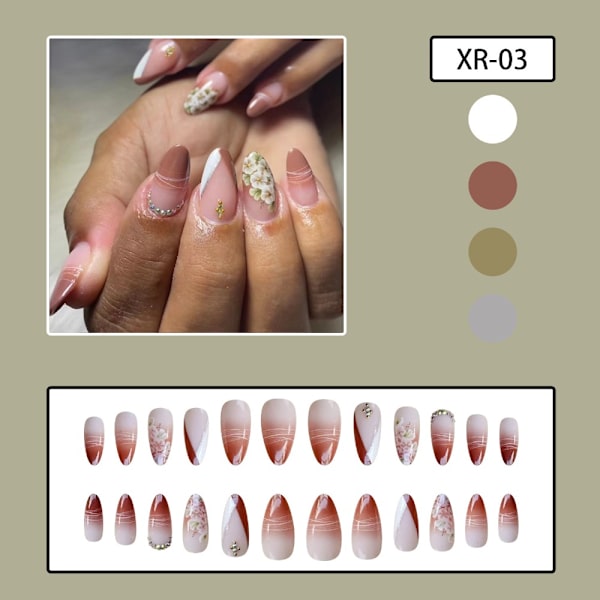 Almond Fake Nails Tekokynnet DB43 DB43 DB43