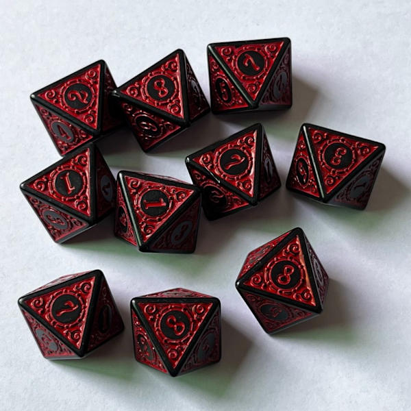 10 kpl set Noppapelit PUNAINEN red
