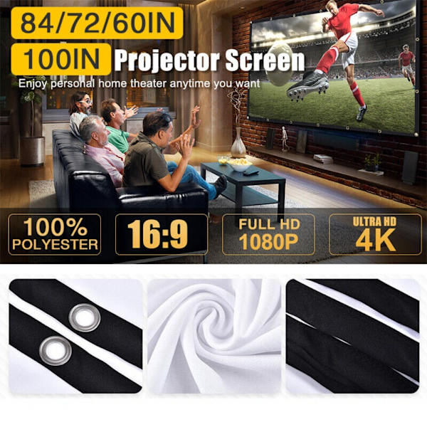 Projektorduk Högupplöst projektor Vit skärm 60INCH 60inch