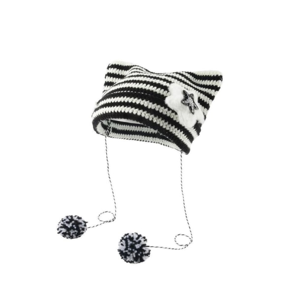 Pulloverhette Strikket ulllue SVART&HVIT B B black&white B-B