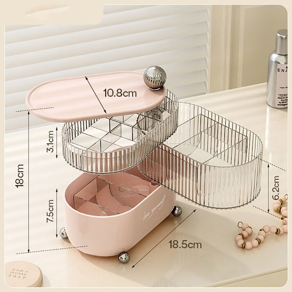 Makeup Organizer Kosmetisk förvaringslåda ROSA 3 LAGER 3 LAGER pink 3 layers-3 layers