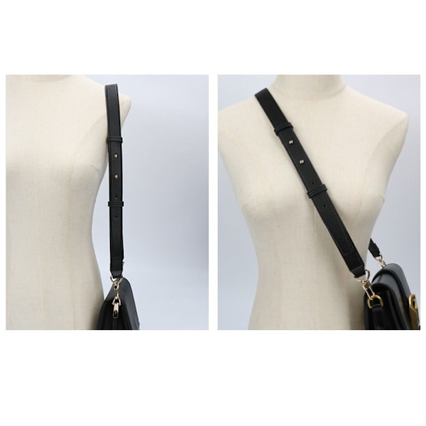 Håndtaskerem i ægte læder Skulder Crossbody-rem SORT black