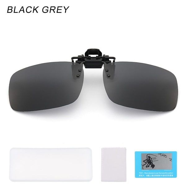 Clip-on solbriller polariserede SORT GRÅ SORT GRÅ Black Grey