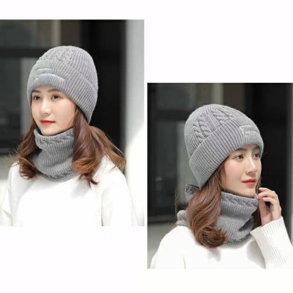 Strikket Hue Beanie Hue GRÅ grey