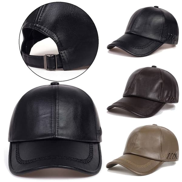 Læder Baseball Caps Termiske Hatte KHAKI khaki