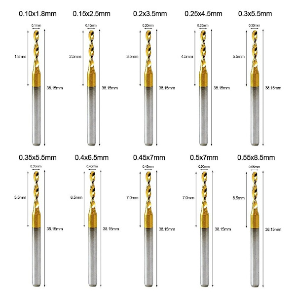 Twist Drill Bit Metal Bor Bit 0,4X6,5MM 0.4x6.5mm