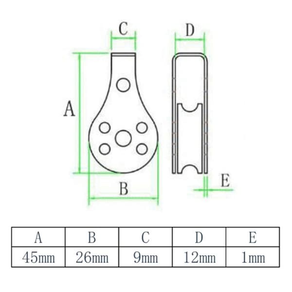 4 stk Nylonskive Fast remskiveblokriggtilbehør 4Pcs