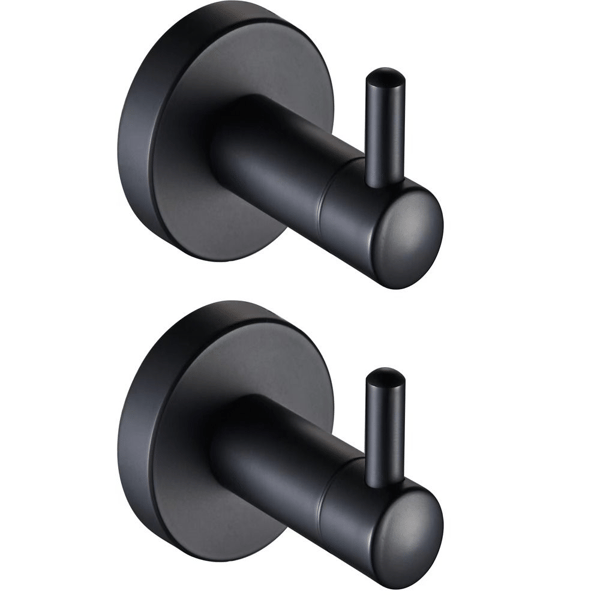2 Stk Håndkleholder Nøkkelkrok SORT SORT Black
