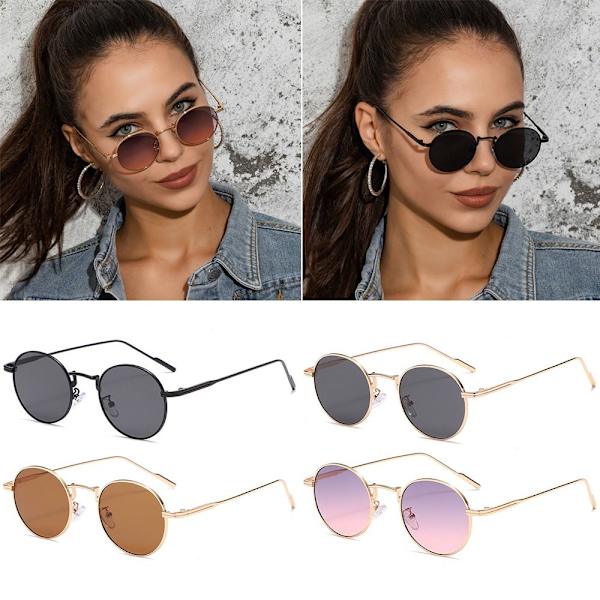 Runde Solbriller for Dame Solbriller GULL-SORT GULL-SORT Gold-Black