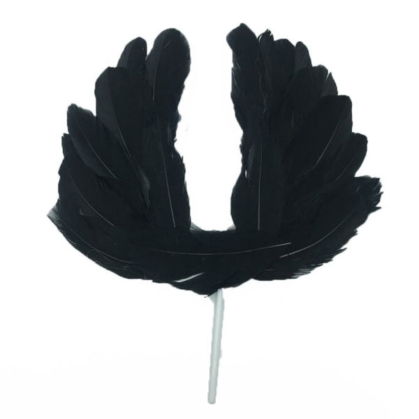 5st Angel Wing Feather Cake Topper SVART SVART black