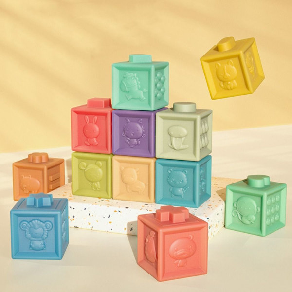 6st/12st Baby mjuka block Stapling byggstenar 6ST 6ST 6pcs