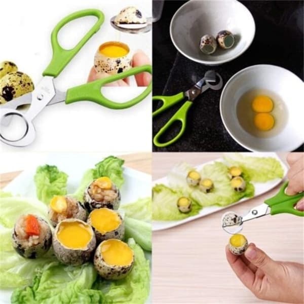 2 stk. Vaktel Egg Saks Egg Topper Kutter SVART Black