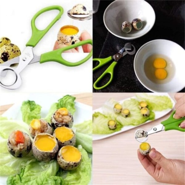 2 Stk Vaktelegg Saks Egg Topper Cutter GRØNN Green