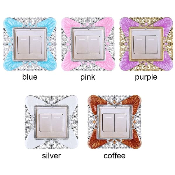 Enkel lysbryter Deksel Sokkel Surround Frame SØLV silver