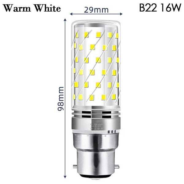 LED No Flicker WARM WHITEB22 16W B22 16W Warm WhiteB22 16W