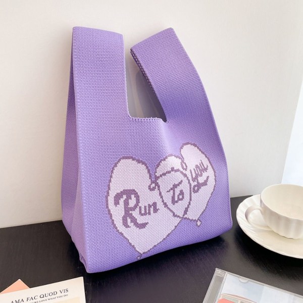 Knit Handbag Kangaskassi VILLA purple