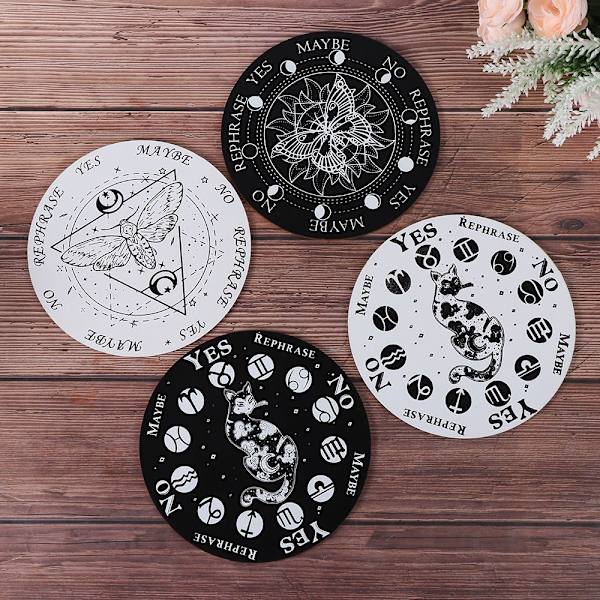 Træ Pendelplade Skive Træ Base STIL 1-SORT 25CM Style 1-Black 25cm