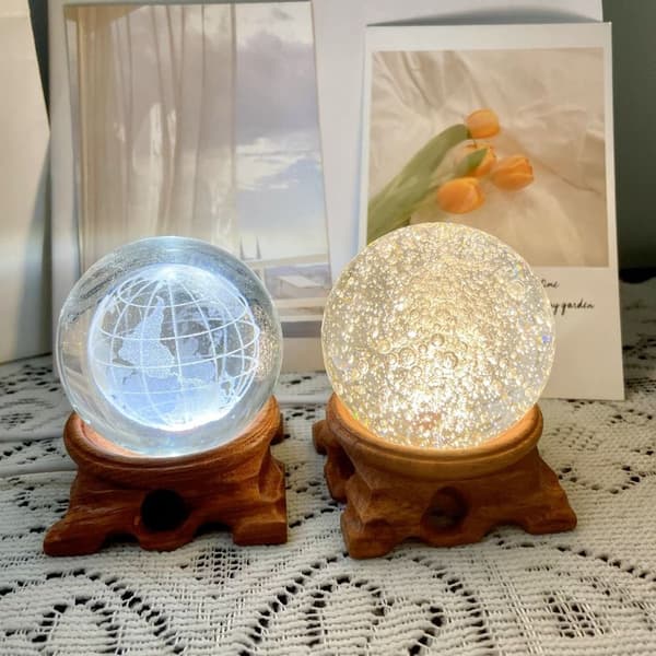 Krystalkugle Base Glas Kugle Holder HVID LYS HVID LYS White Light