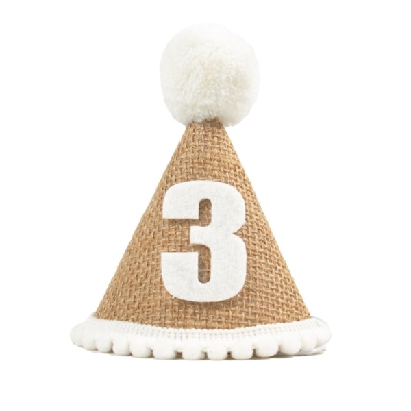 2 Stk Jutehue Baby Shower Hat NO.3 NO.3 No.3