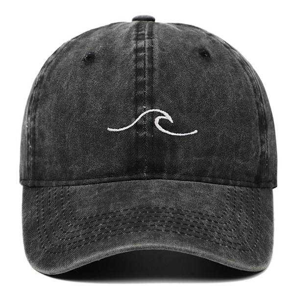 Wave Broderi Baseball Caps Distressed Faded Cap SORT black