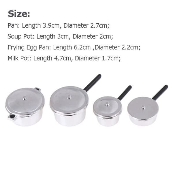 4st/ Set Mini Pot Köksapparater Dockhus