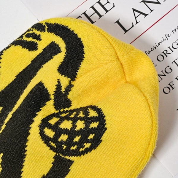Hip Hop Cap Strikkede Huer GUL&SORT yellow&black