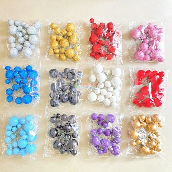 20STK Cake Topper Kunstige kuler BLÅ Blue