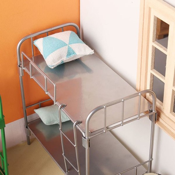 Nukkekodin kerrossängyt Double Layer Bed SILVER silver