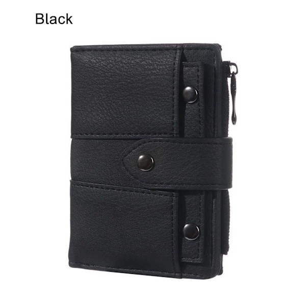 Folding Small Portemonnee Korthållare Väska SVART black