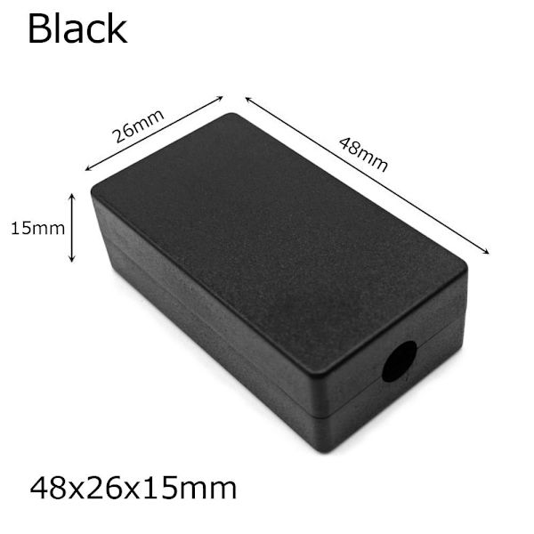 Elektronisk projektboks Vandtæt dæksel Projekt SORT 48X26X15MM Black 48x26x15mm