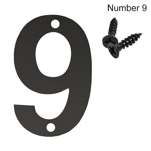 4 tommer/10 cm døretiket Nummermærke NUMMER 9 NUMMER 9 Number 9