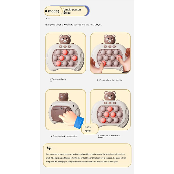 Paina Music Game Machine Speed Push -painiketta murtaaksesi lastenpelien oppimiskoneen