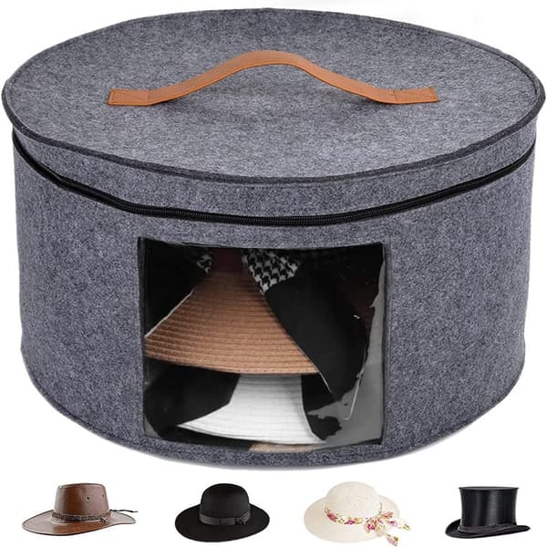 Filt Hat Box Hat Cases Hat Oppbevaringsbinger gray