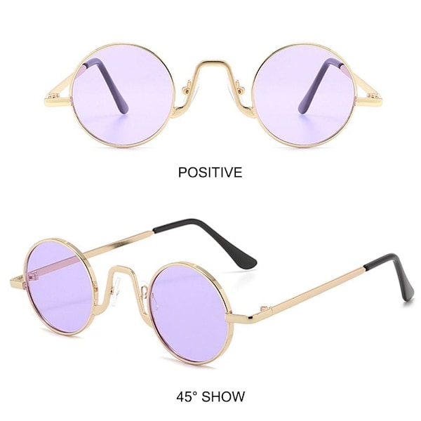 Små runda solglasögon Circle Shades GULD-LILA GULD-LILA Gold-Purple
