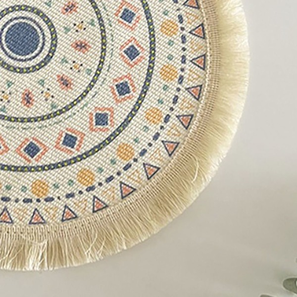 Modern Boho Bordsunderlägg Vävd Jute Fringe Bordsmatta Dekorativ