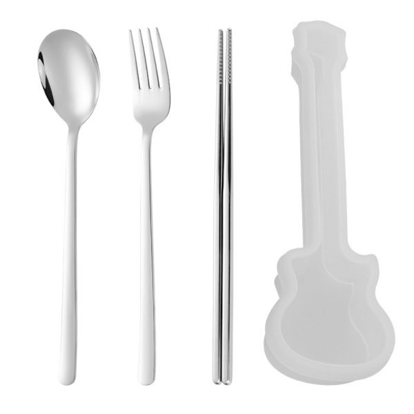 3st/ set bestick med gitarrlåda Skedgaffel Ätpinnar set 1 1 1