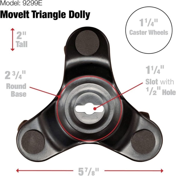3 Wheel Mover's Dolly Moving Furniture Møbelflytter 2pcs