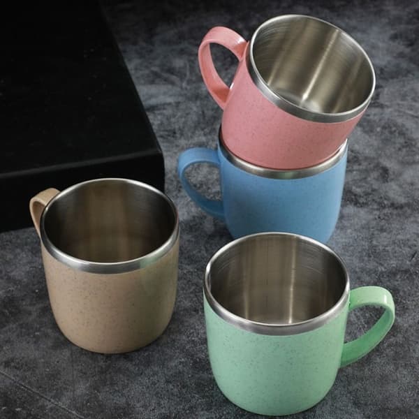 Rostfria stålkoppar Kaffe Mjölk Mugg ROSA pink