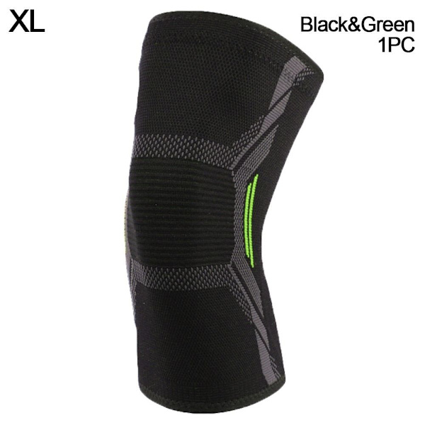 Sportknäskydd Kompressionsknäskydd SVART&GRÖN XLKNÄPAD Black&Green XLKnee Pad-Knee Pad