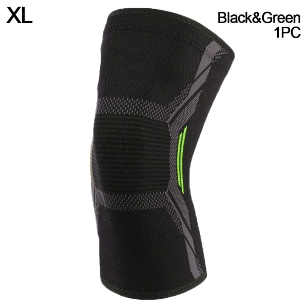 Sportsknebeskyttere kompresjonsknestøtte SVART&GRØNN XLKNEPAD Black&Green XLKnee Pad-Knee Pad