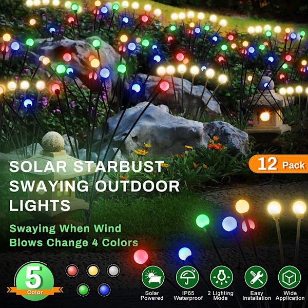 Firefly Lights LED Solar Powered FARGET LYS 6 LIGHTS2 2 colored light 6 lights2-2