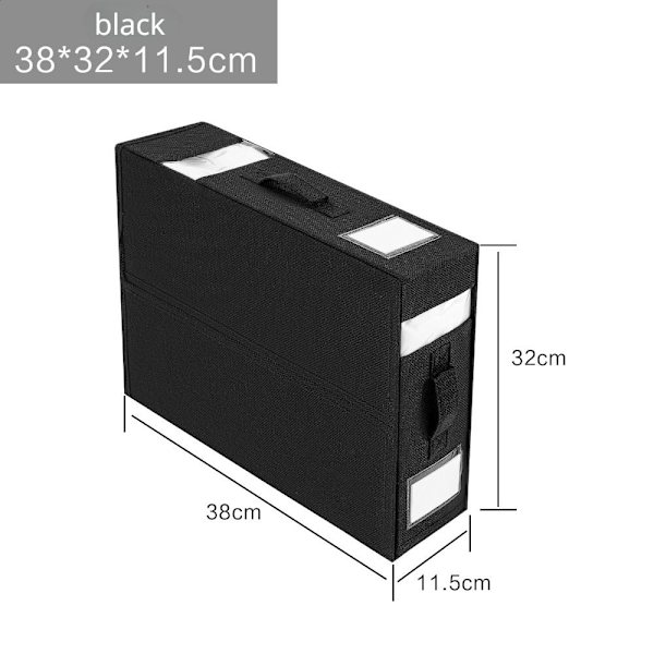 Set Säilytyslaatikko Kokoontaitettava vuodevaatteiden organizer MUSTA black