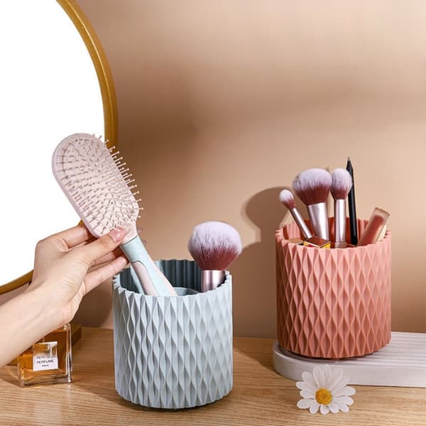 Makeup Brush Cup Oppbevaringsboks Organizer GRÅ grey