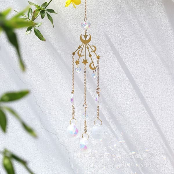 Star Moon Sun Catchers Crystal Pendant 4 4 4