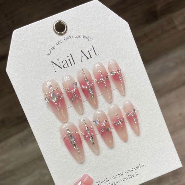 Pure Manual False Nail Fake Handgjorda Naglar LÅNG LÅNG SLONG