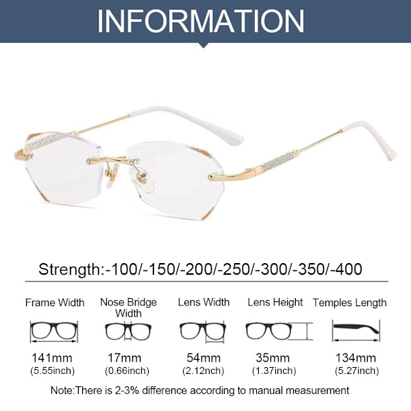 Myopia Briller Anti-Blue Light Briller GOLD STRENGTH 300 Gold Strength 300