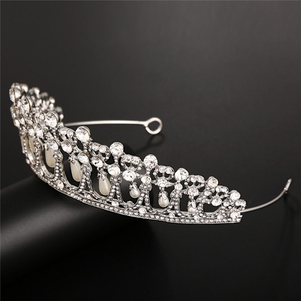 Pearl Bridal Tiaras Rhinestone Crown Bride Pannband