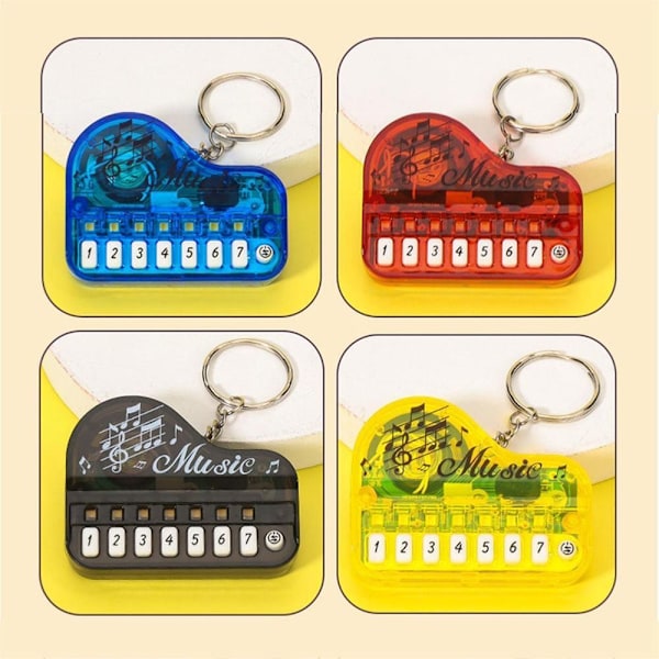 Piano nyckelring Elektronisk tangentbord Keychai TRANSPARENT GUL Transparent yellow