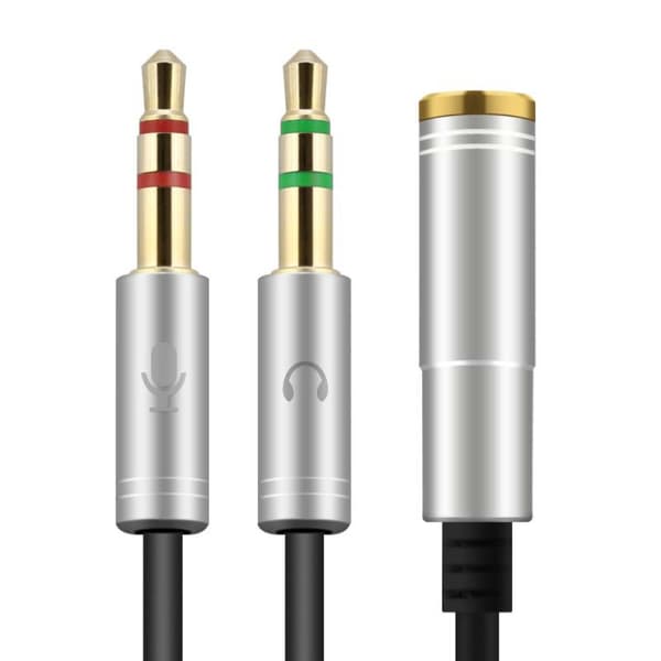 2 Stk Audio Kabel Audio Adapter Kabel SØLV Silver