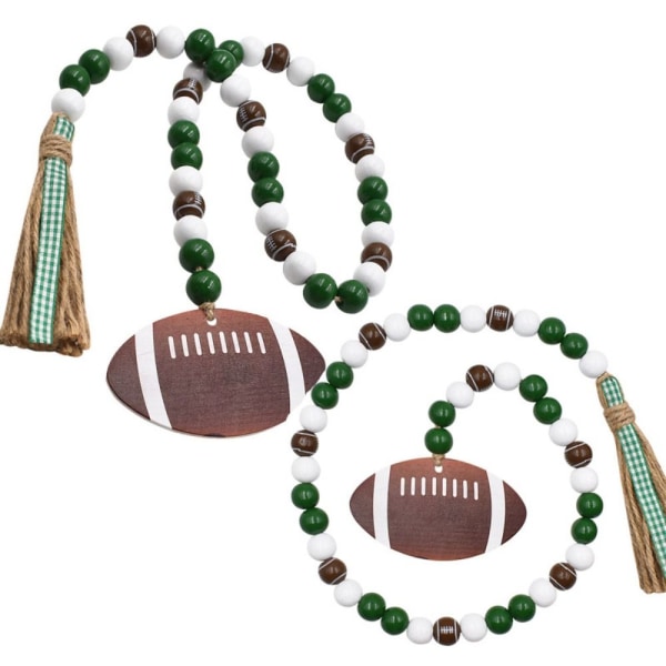 1/2kpl Creative Football Wooden Beads Käsinkudotut puuhelmet 2pcs